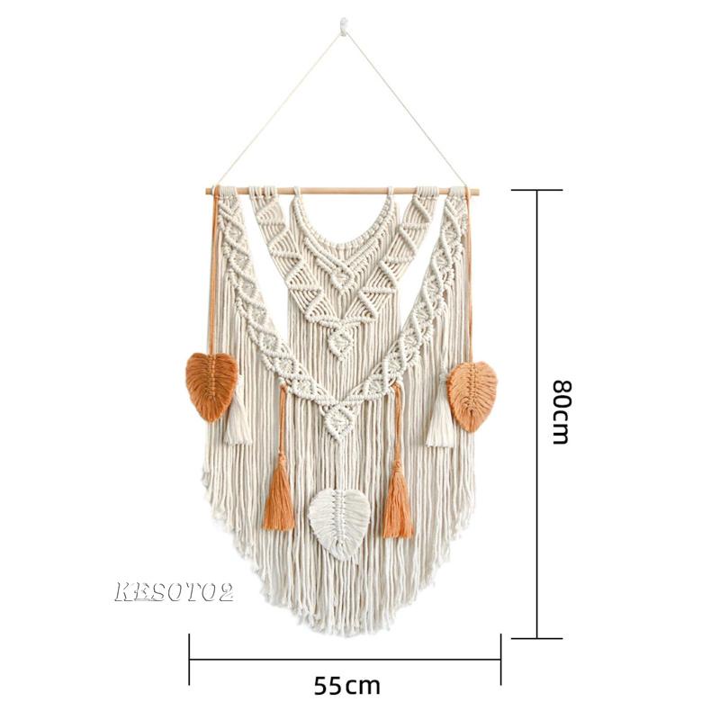 Thảm Macrame Treo Tường Trang Trí Phong Cách Bohemian 21.6x31.5inch Kesoto2