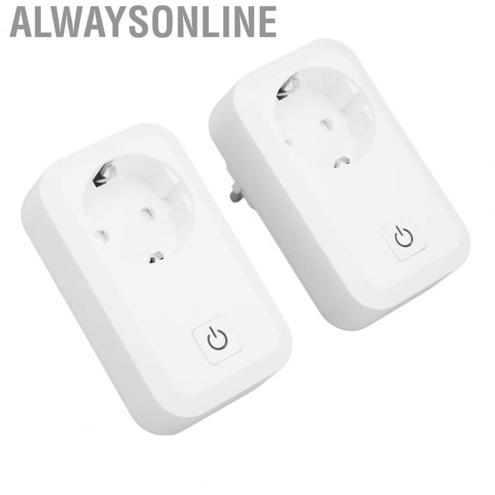 Alwaysonline 2pcs Smart WiFi Plug Rechargeable   Voice Control Socket