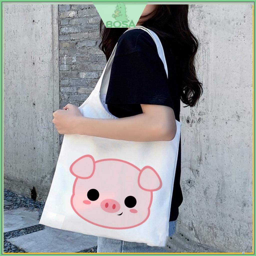 Túi tote vải canvas đựng đồ đi học cỡ lớn đựng vừa laptop phong cách ulzzang giá rẻ