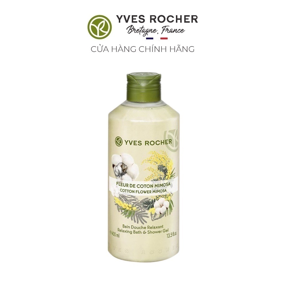 Sữa tắm hương hoa Mimosa Yves Rocher Cotton Flower Mimosa Relaxing Bath and Shower Gel 400ml