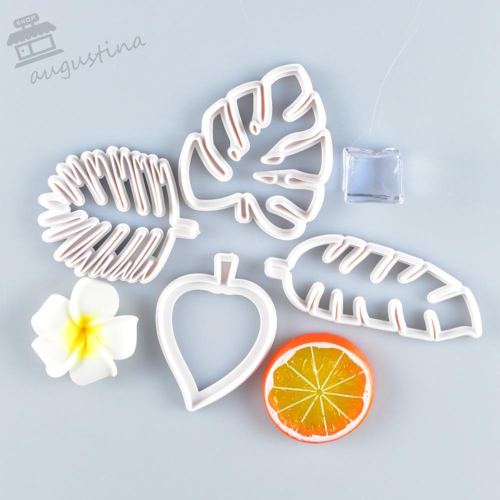 AUGUSTINA Set 4 Khuôn Làm Bánh Hình Lá Nhiệt Đới