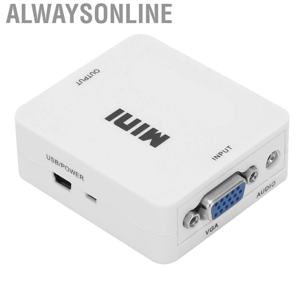 Alwaysonline Mini VGA2 To HD Multimedia Interface Video Converter Adapter For TV