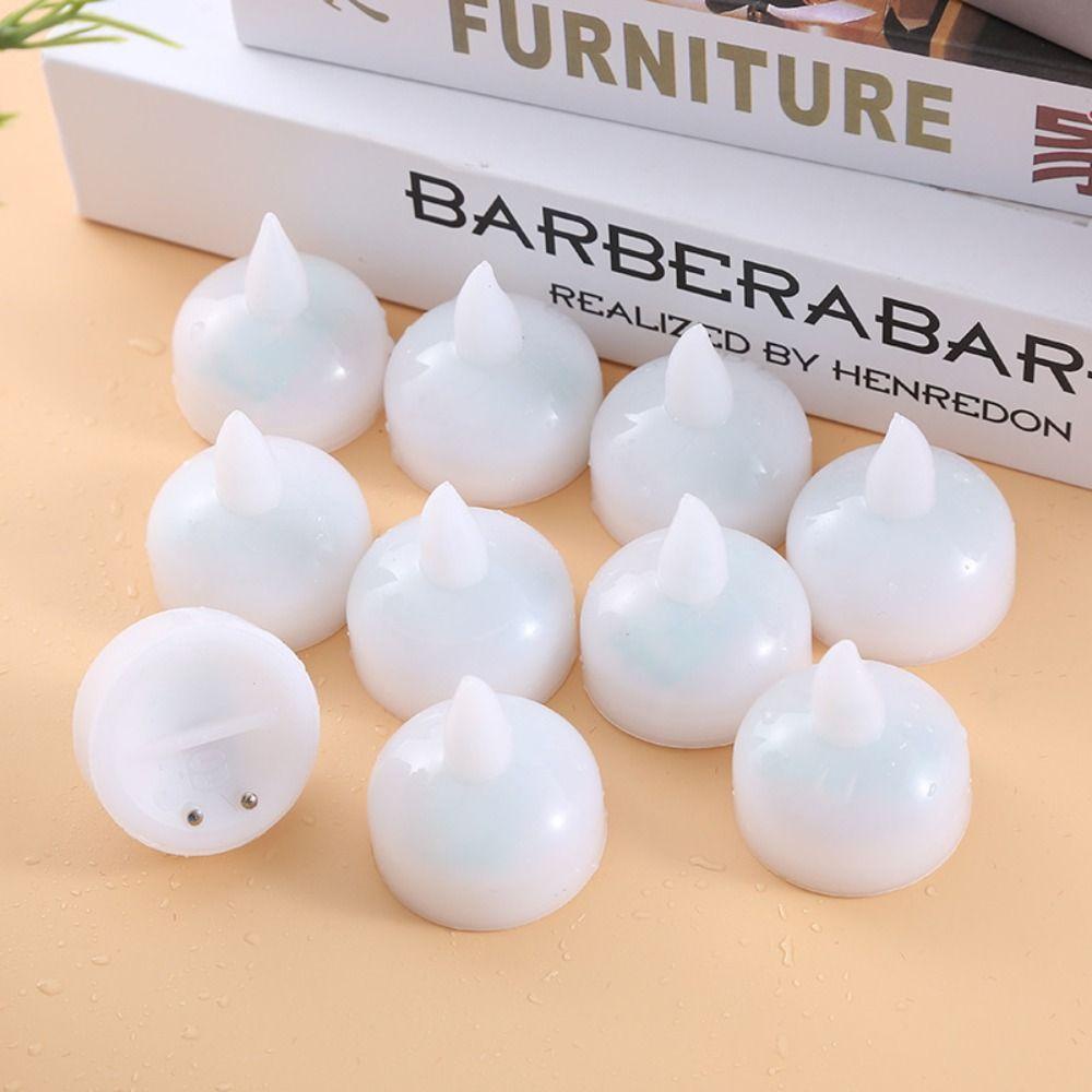Set 6 Đèn LED 6 Bóng Hình Nến Không Khói Chạy Bằng Pin Dùng Trang Trí Đám Cưới
