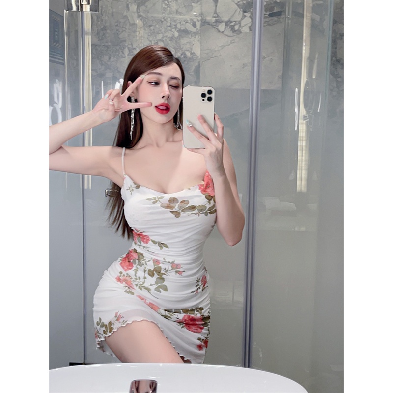 Đầm Lưới In Họa Tiết Phong Cách Pháp Quyến Rũ Thời Trang Đi Biển Mùa Xuân Mới Cho Nữ