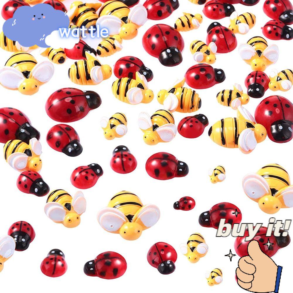 WATTLE Set 80 Chú Ong Bằng Nhựa Resin Dùng Trang Trí Vòng Hoa