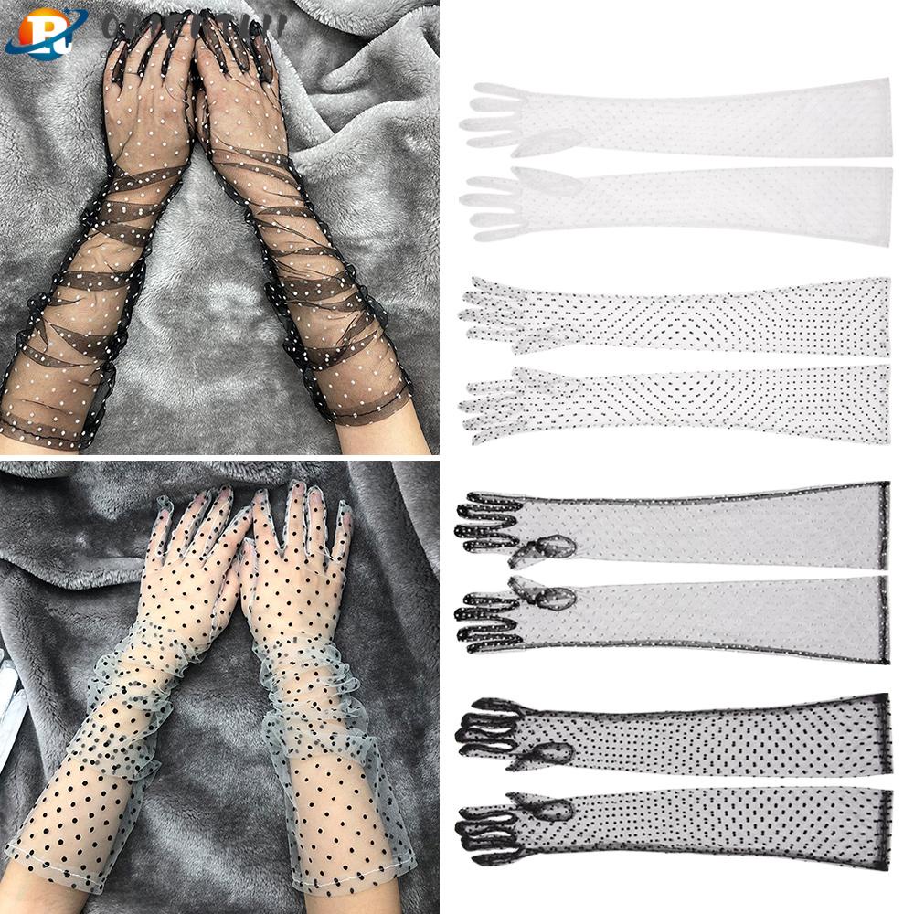 ORIENTLII Găng Tay Ren Toàn Bộ Phong Cách Vintage Thanh Lịch
