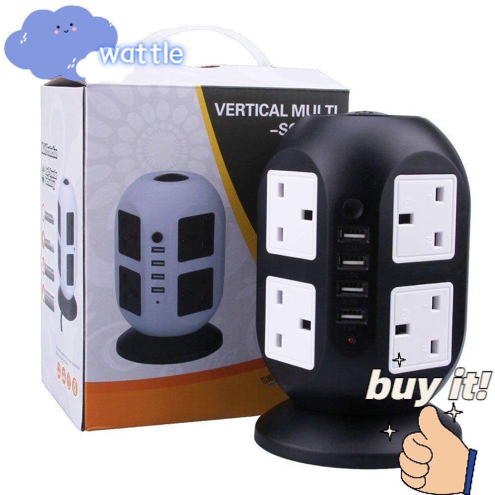 WATTLE Ổ Cắm Tháp Nối Dài Với 4 Cổng USB