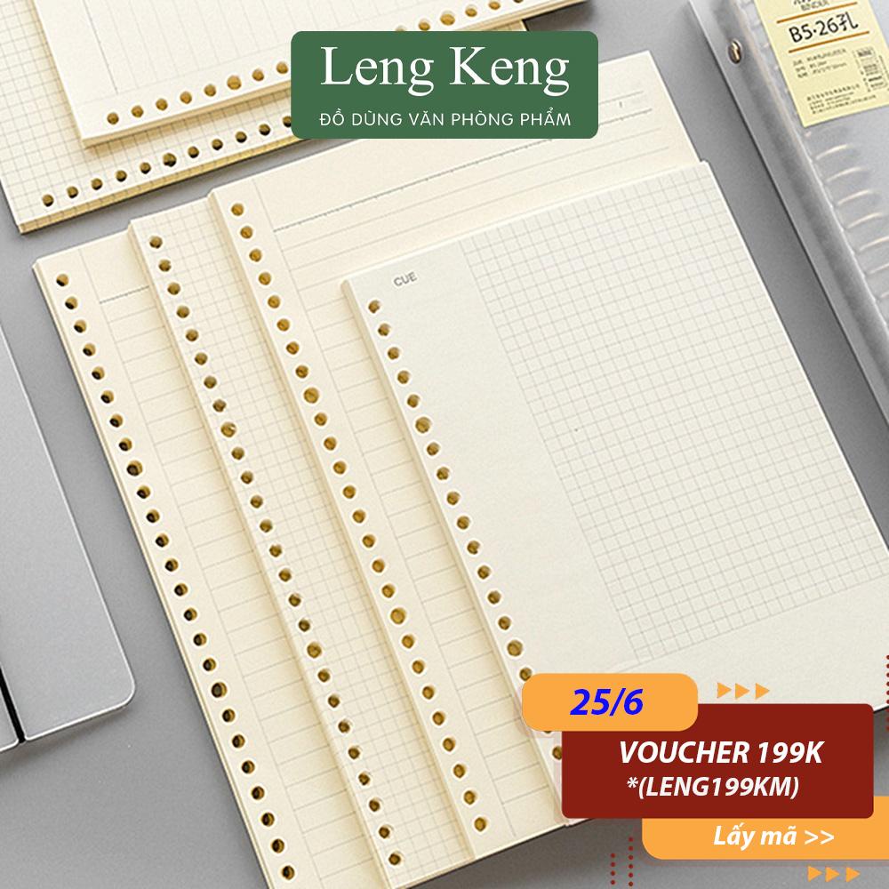 Giấy sổ còng văn phòng phẩm LENG KENG giấy refill A5 B5 A4 cho sổ planner bullet journal