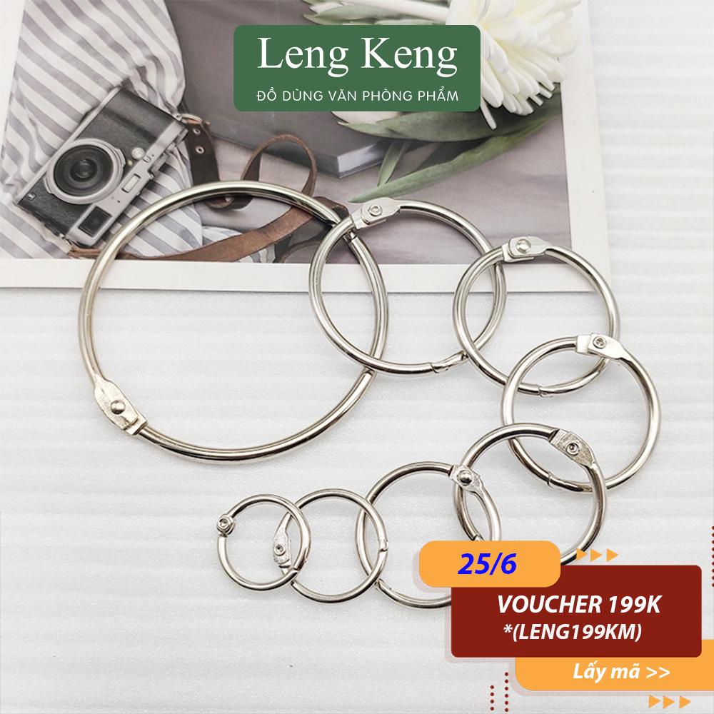 Khoen tròn inox Flashcard văn phòng phẩm Leng Keng đóng gáy sách, nhật kí, sổ, sổ tay