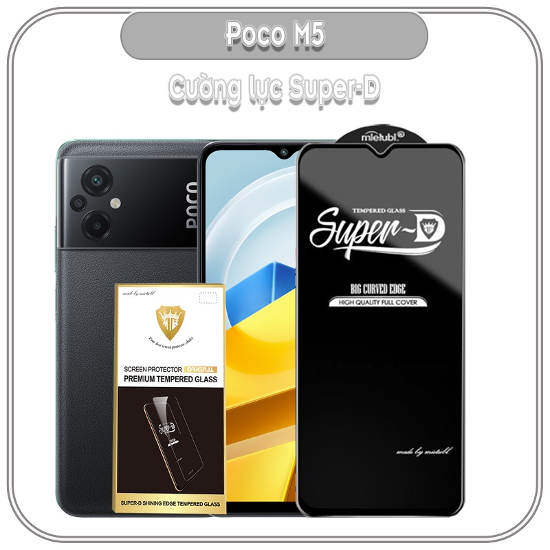 Cường lực Poco M5, Super D Full viền Đen MIETUBL