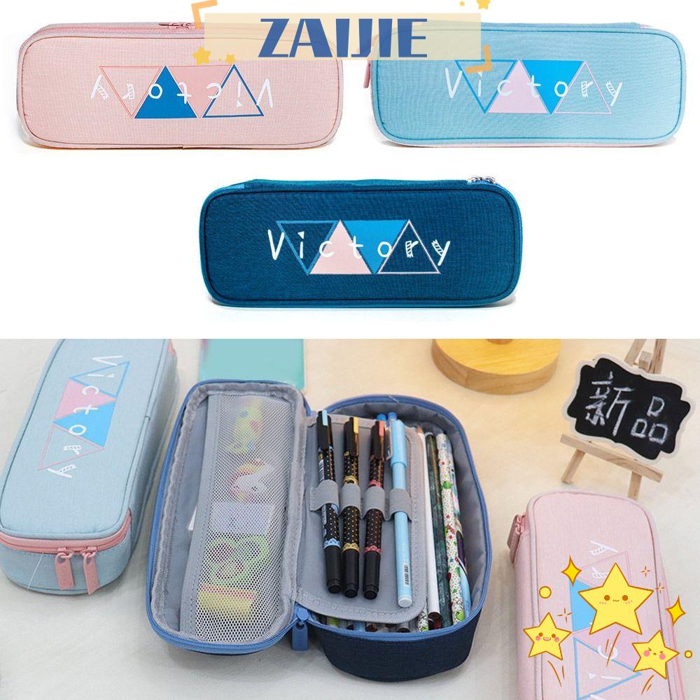 ZAIJIE24 Túi Đựng Bút Cỡ Lớn Họa Tiết Hoạt Hình Dễ Thương