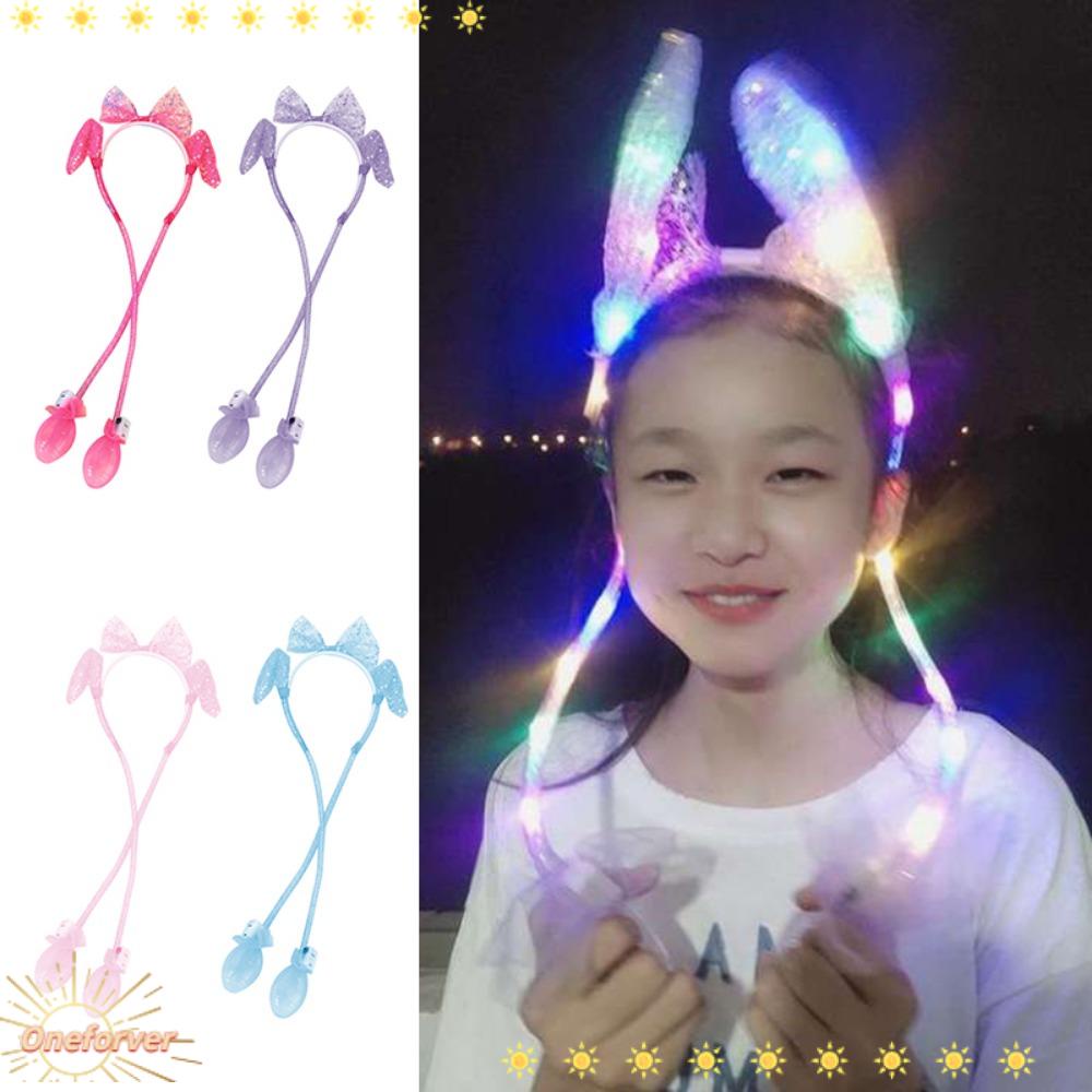 FOREVER Mũ Tai Thỏ Phát Sáng Nhiều Màu Sắc Dễ Thương Xinh Xắn