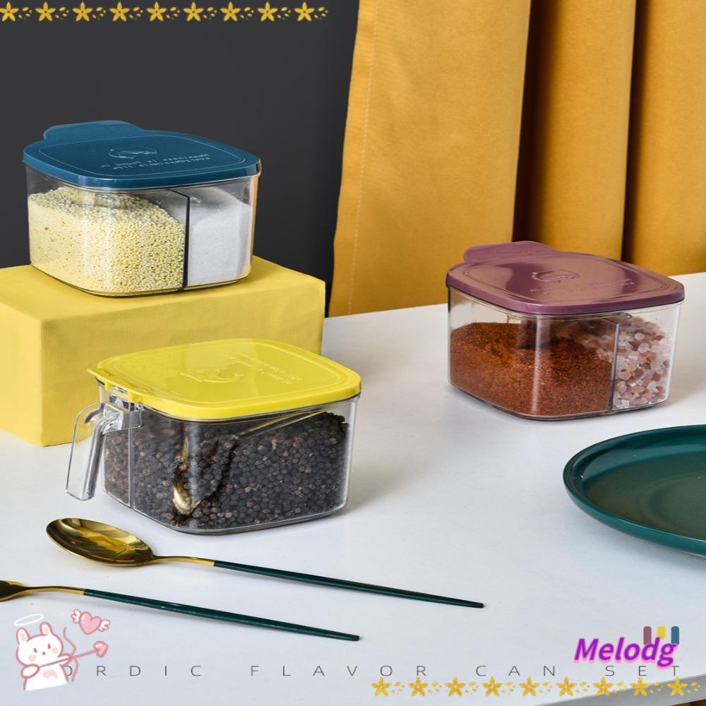 MELODG Hộp Đựng Gia Vị 2 Ngăn Tiện Lợi Cho Nhà Bếp
