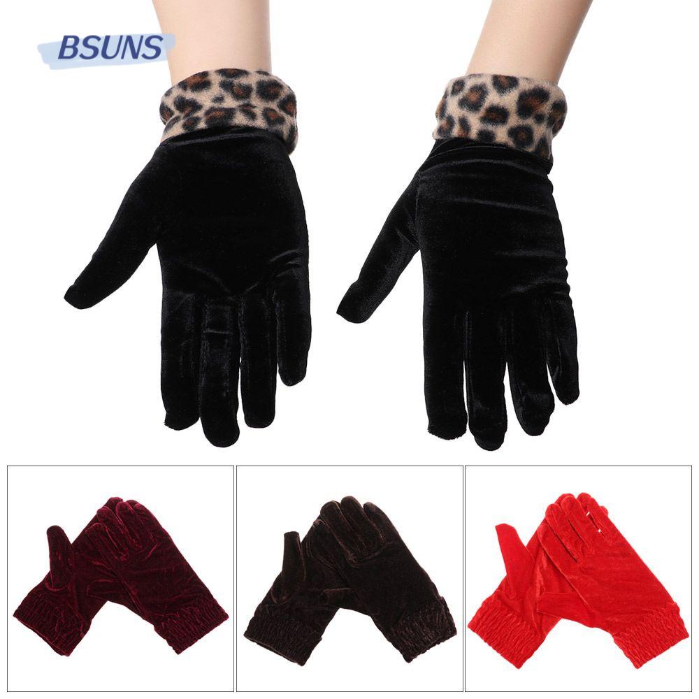 BSUNS Găng Tay Nhung Hở Ngón Màu Sắc Nhã Nhặn