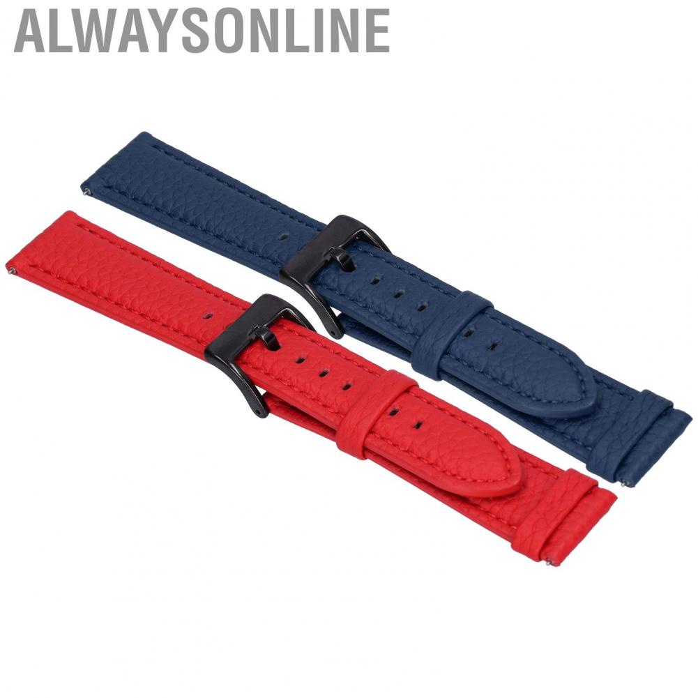 Alwaysonline PU Leather Watch Strap Soft Classic Color Replacement For