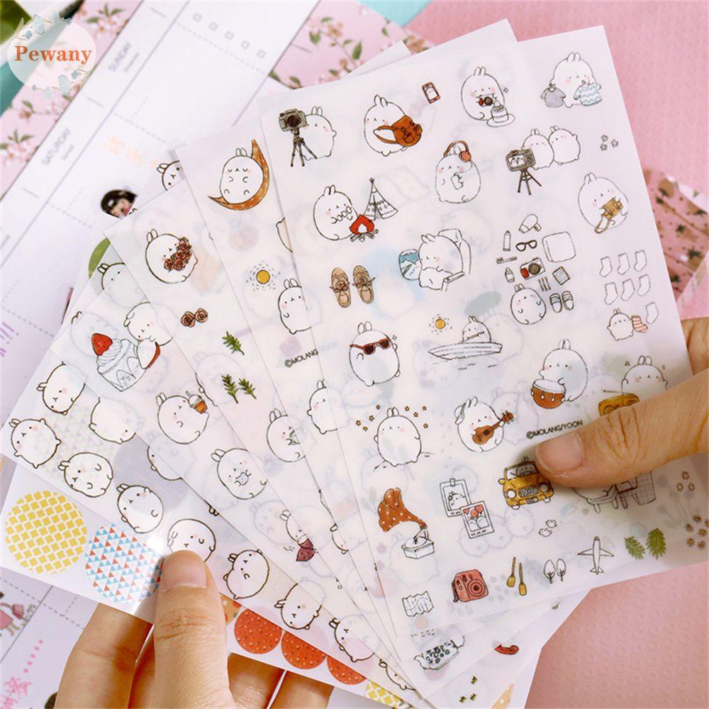 PEWANY Sticker Dán Trang Trí Laptop / Điện Thoại Hình Thỏ Molang Đáng Yêu