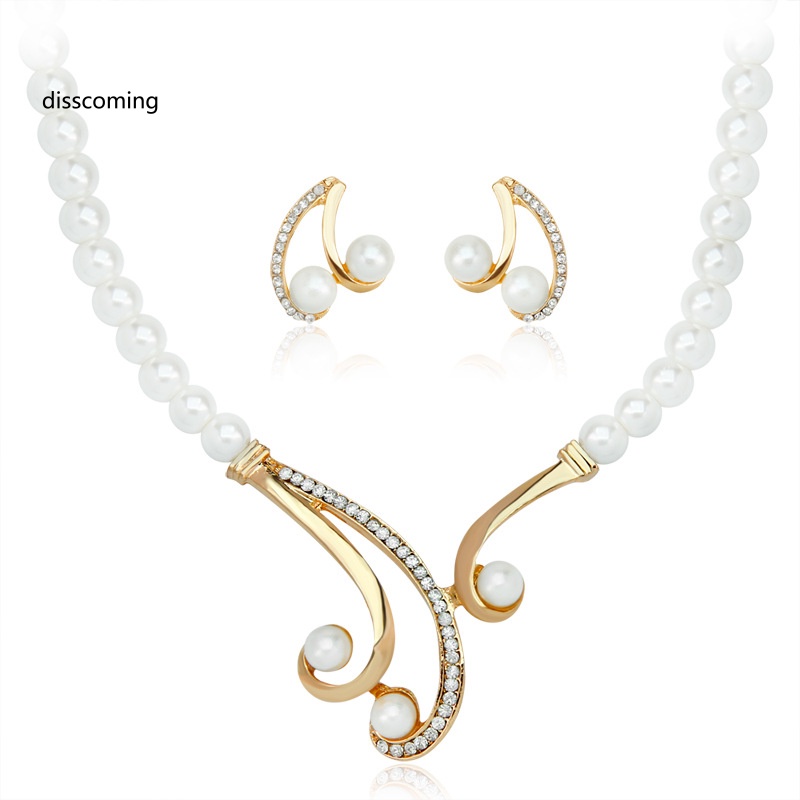 Áo Thun Tay Ngắn In Chữ SL| Set Vòng cổ Và Bông Tai Ngọc Trai Hình Chữ S