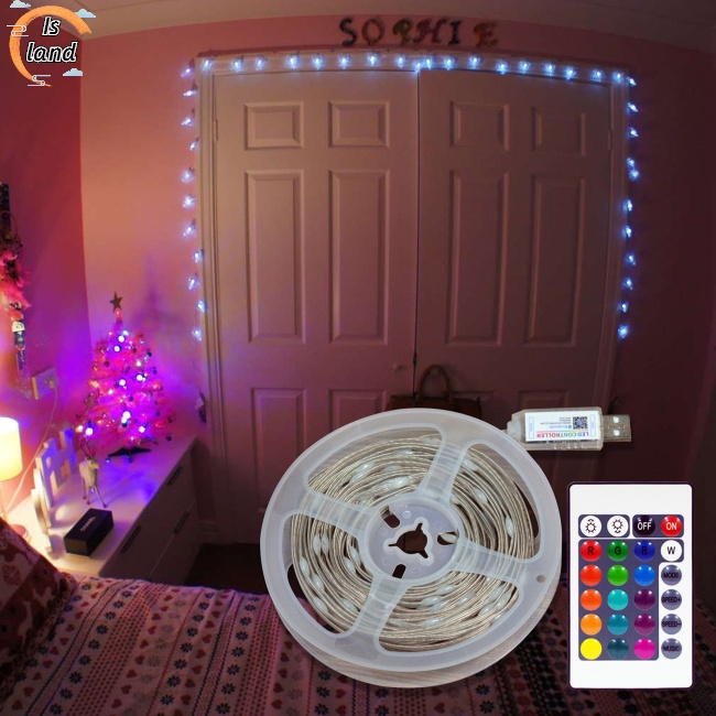 [IS] Dải Đèn Led Usb Không Dây Bluetooth Thay Đổi Màu Sắc Trang Trí Giáng Sinh Diy