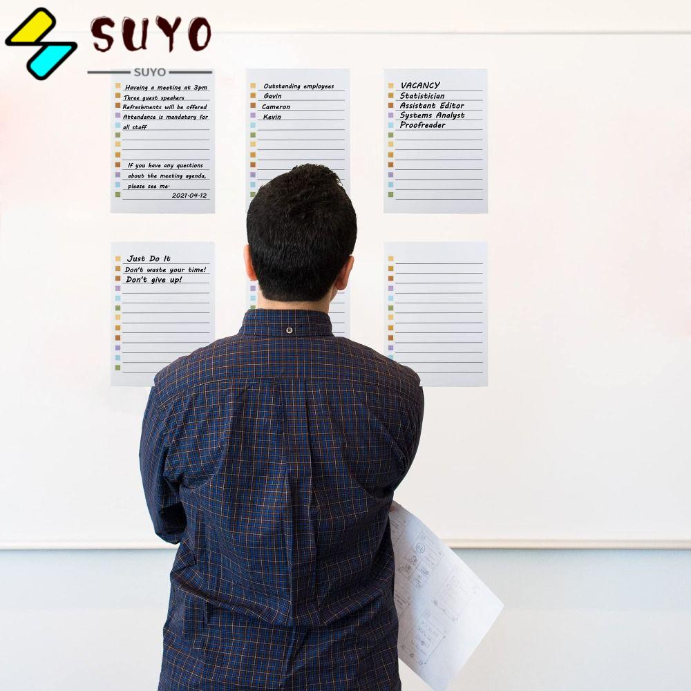 SUYO Set 6 Giấy Ghi Chú Dán Tường Có Thể Tái Sử Dụng