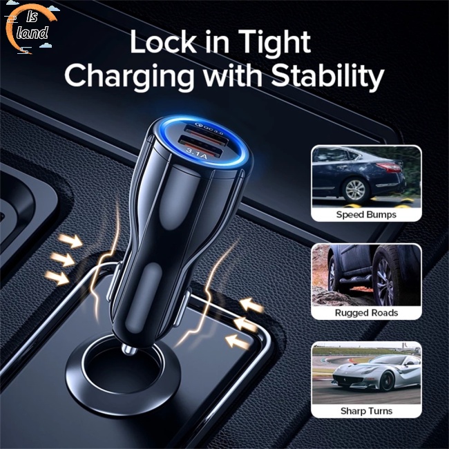 Tẩu Sạc Nhanh Qc3.0 Hai Cổng Usb 12v / 24v Thông Minh Cho Điện Thoại / Máy Tính Bảng