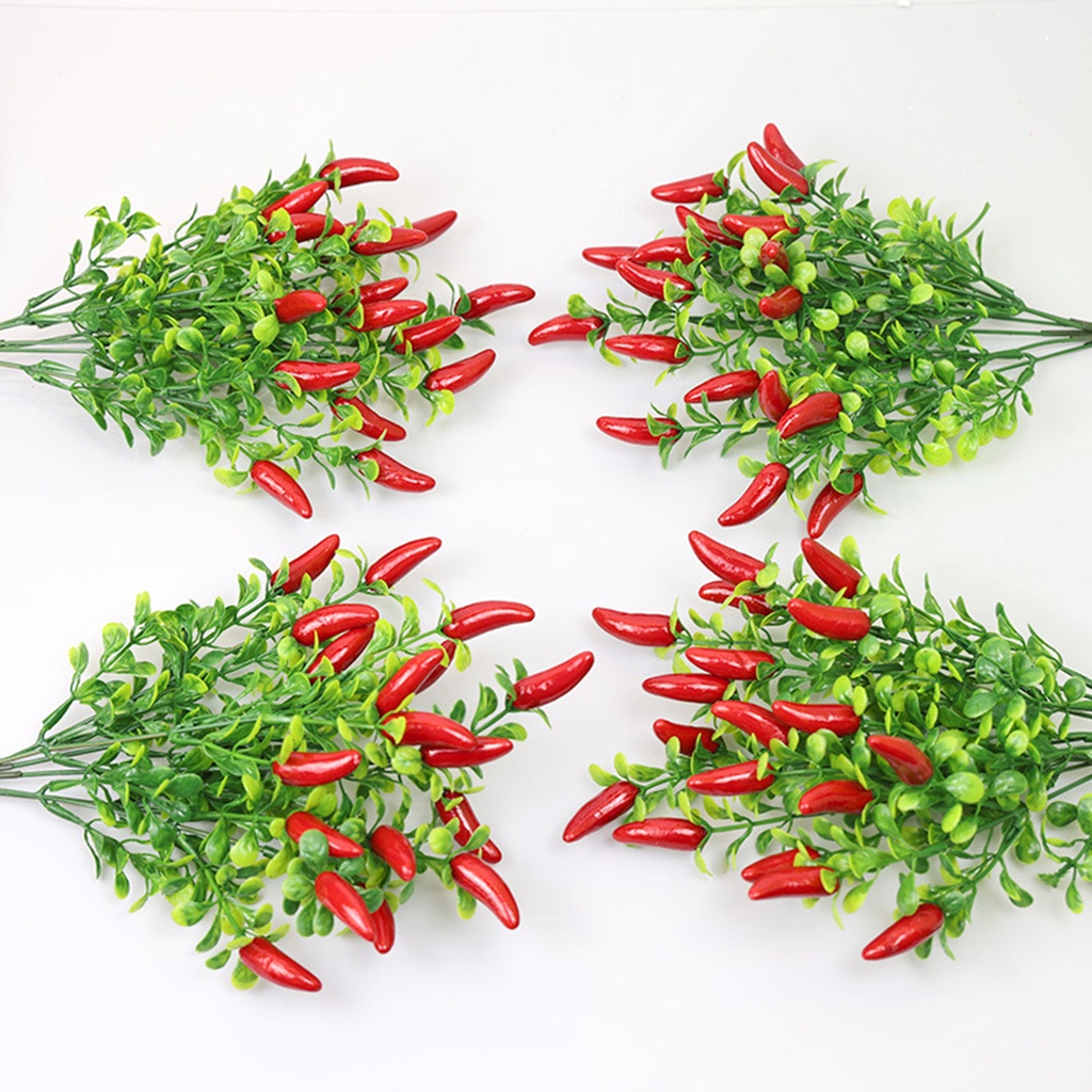 (Bất Ngờ) 1 Nhánh Hoa Anh Đào Ớt Nhân Tạo Dễ Chăm Sóc Không Phai Không Chống Thời Tiết Chống Nước Trang Trí Nhà Cửa