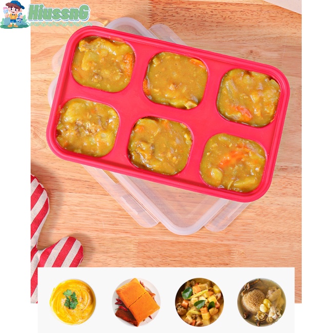 Khuôn Silicone 6 Ngăn 750ml Làm Đông Đá Tiện Dụng