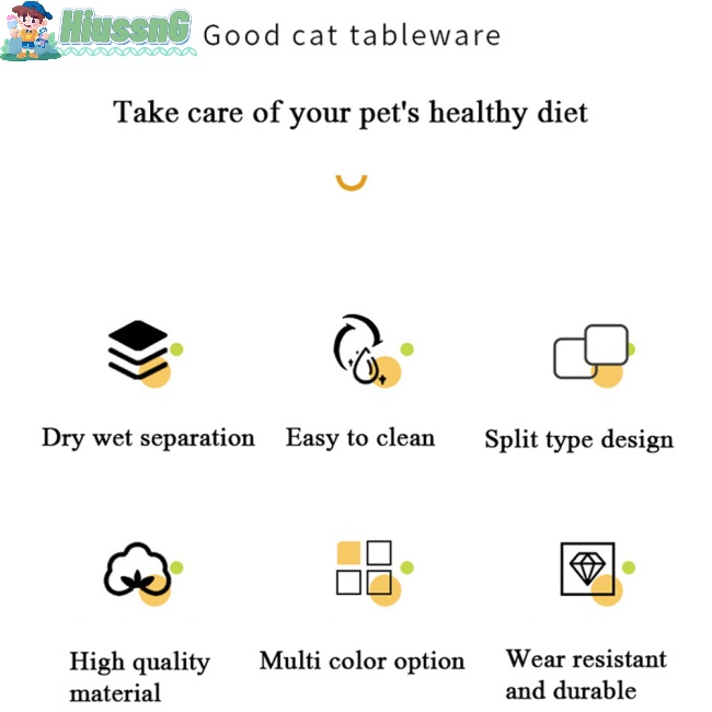 Bát Ăn Uống Hai Ngăn Họa Tiết Hoạt Hình Dễ Thương Dành Cho Thú Cưng