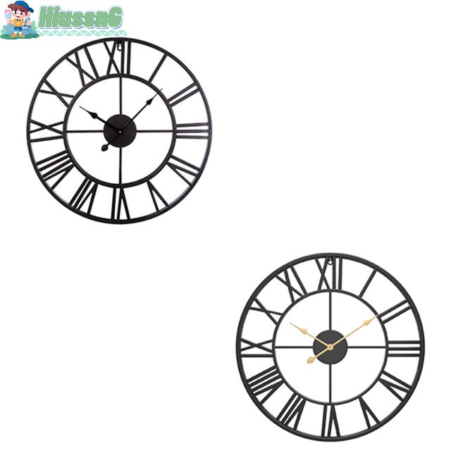 Đồng Hồ Treo Tường Hình Tròn 60cm Không Ồn Phong Cách Vintage