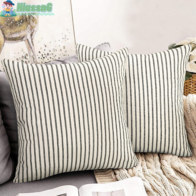 Bộ 2 Vỏ Gối Vuông 45 X 45cm / 18x18inch Chất Liệu Vải Lanh Cao Cấp