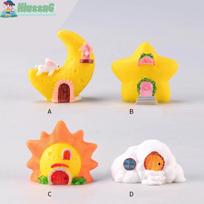 Ngôi Nhà Nhỏ Bằng Nhựa Resin Dùng Trang Trí Tiểu Cảnh