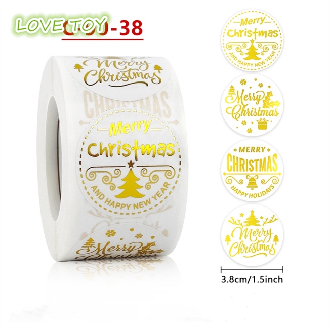 500 Miếng Dán Trang Trí Quà Giáng Sinh 3.8cm / 1.5inch