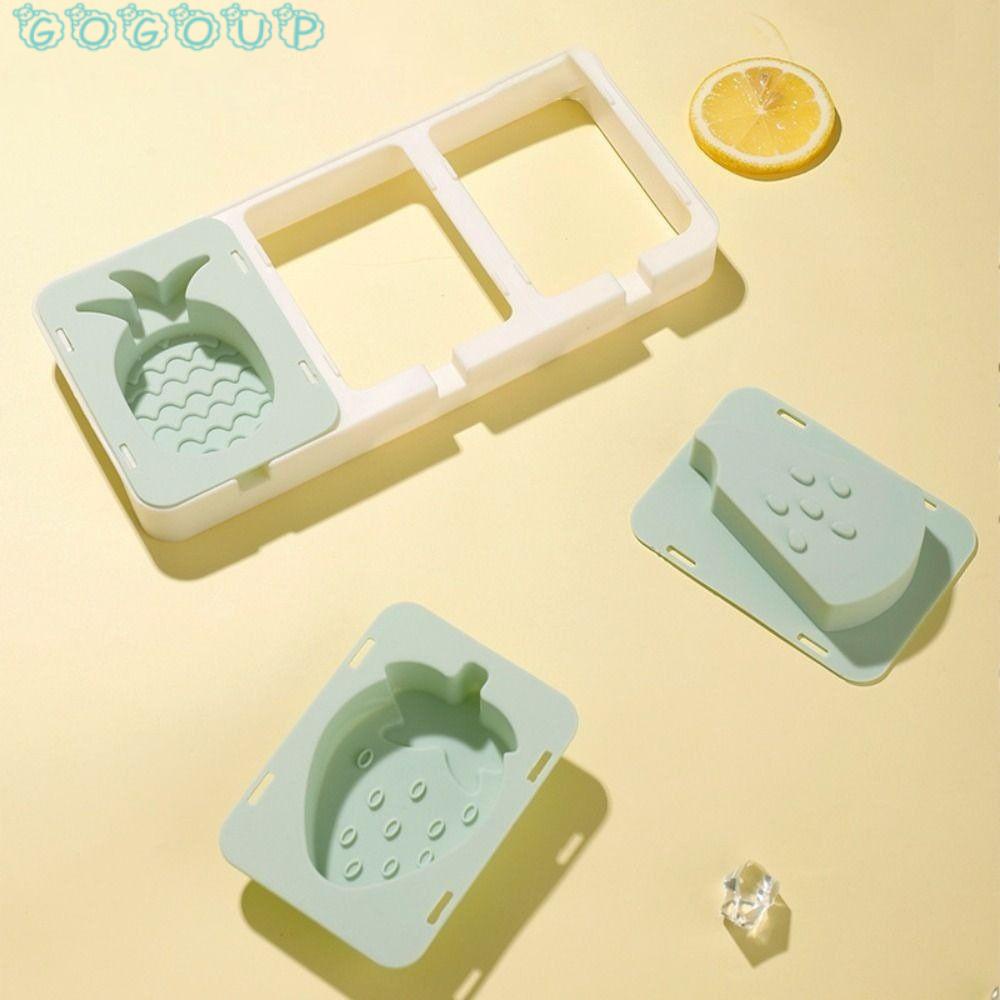 GOGOUP 2 Khuôn Làm Kem Que 6 Ngăn Bằng Silicone