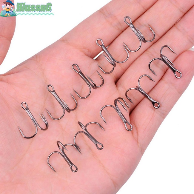 Bộ 50 Móc Câu Cá Kích Thước 2# 4# 6# 8# 10# Lưỡi Câu Cá Bằng Thép Carbon Cao Cấp