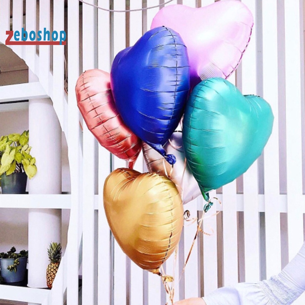 Set 50 Bong Bóng 18 inch Hình Trái Tim / Ngôi Sao Trang Trí Tiệc Cưới