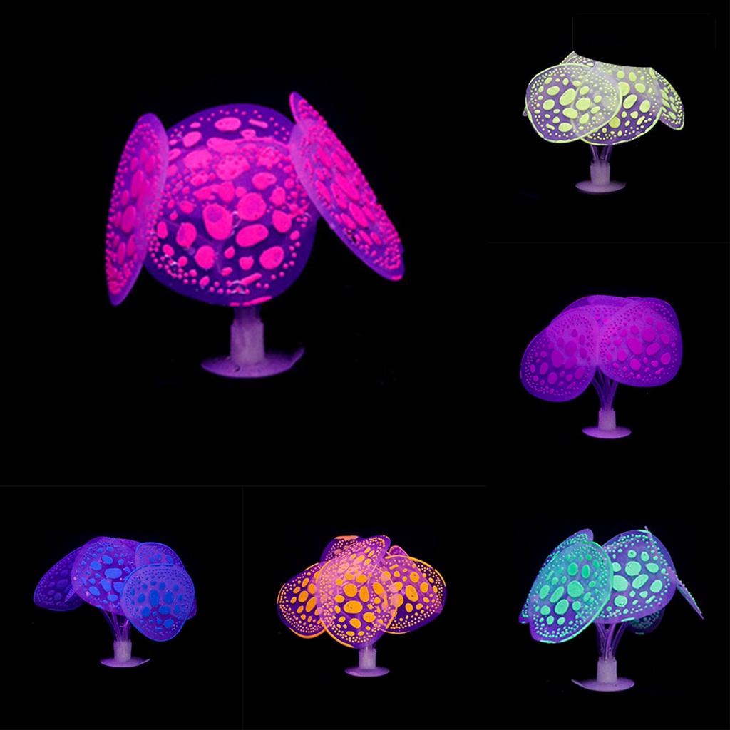 [COD]♞San Hô Silicone Màu Dạ Quang Dùng Trang Trí Bể Cá