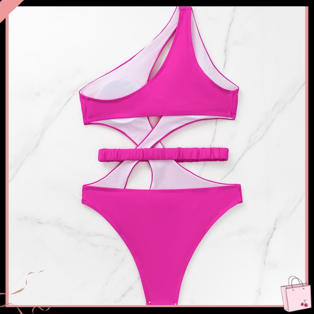 {Soltweter} Bộ Đồ Bơi Một Mảnh Thể Thao Một Mảnh Ôm Dáng Hở Một Vai Màu Trơn Có Đệm Ngực Cho Nữ