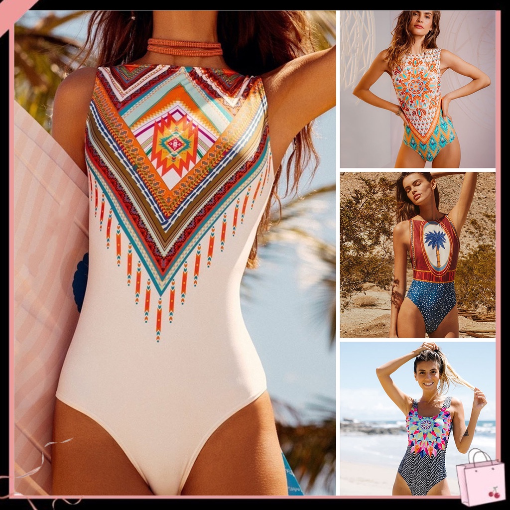 {Soltweter} Bộ Đồ Bơi Một Mảnh Bằng Polyester Siêu Mềm Không Tay Cắt Cao Thân Thiện Với Da Mùa Hè In Họa Tiết Tinh Tế Bảo Vệ Da