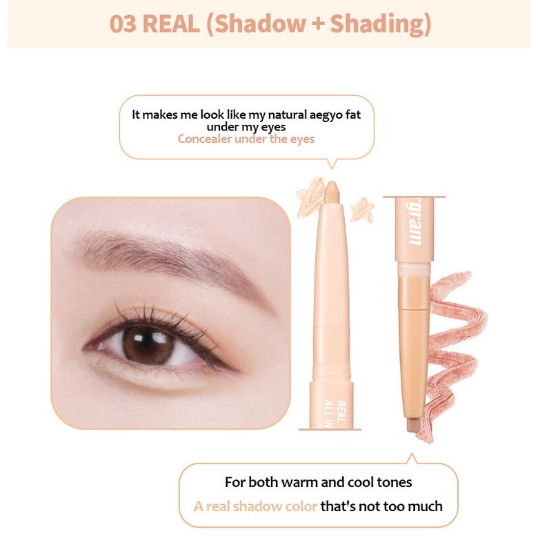 Bút trang điểm mắt Colorgram tất cả trong một Sal Aegyo 0.35g 5 loại