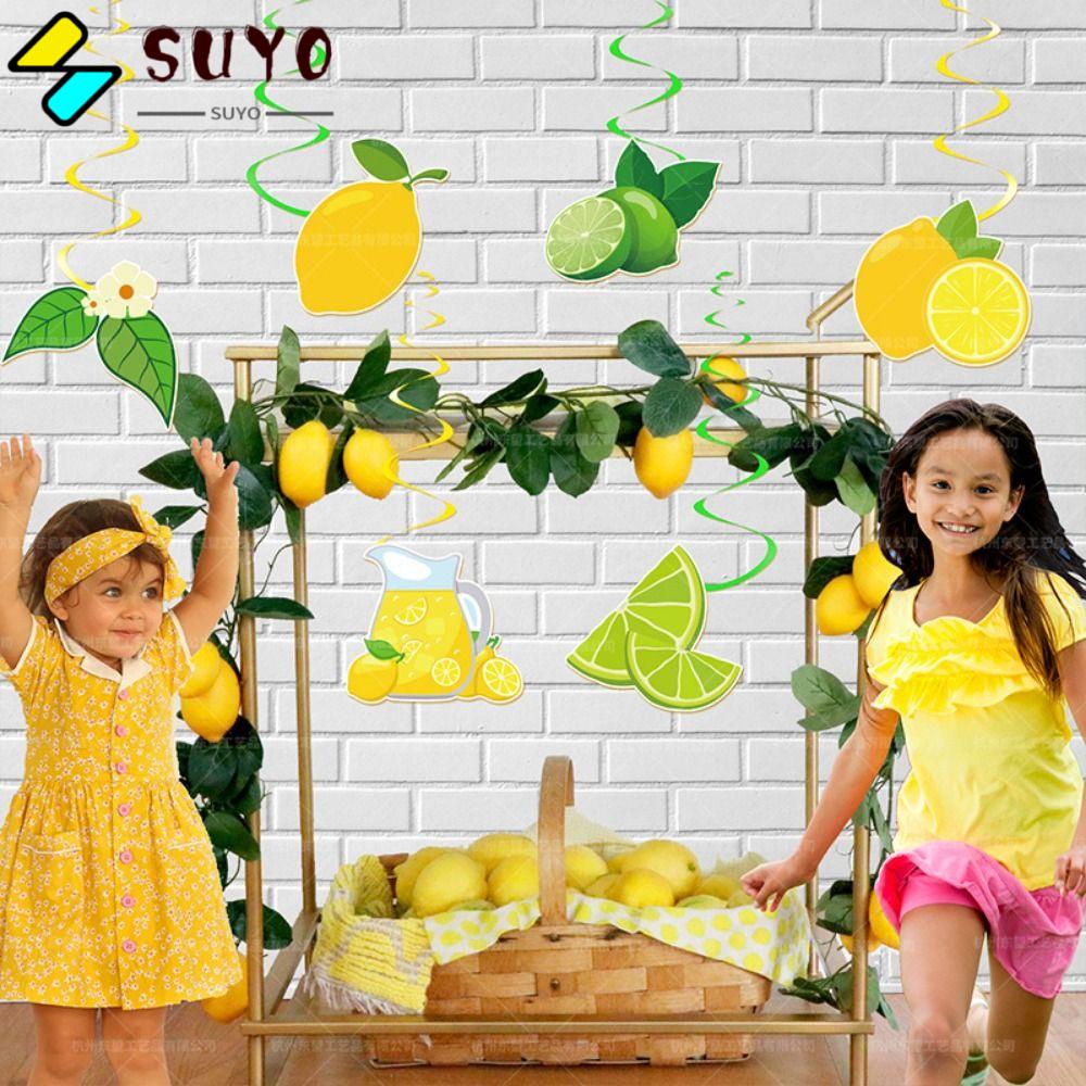 Bong Bóng Giấy Chúc Mừng Sinh Nhật Chủ Đề Trái Cây Chanh Trang Trí Tiệc Sinh Nhật DIY Mới