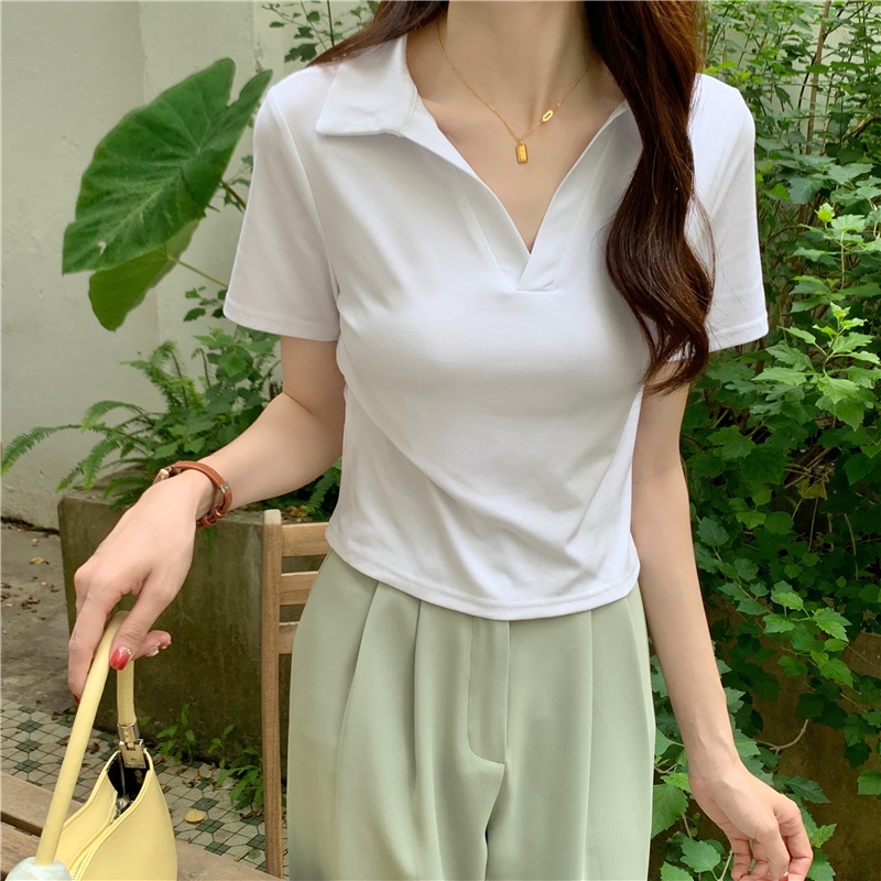 Áo polo Ngắn Tay Màu Trơn Thiết Kế Mới Thời Trang Mùa Hè Dành Cho