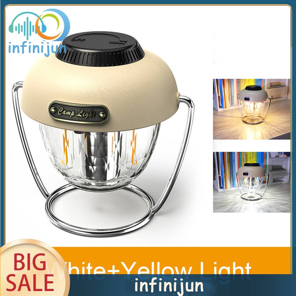 Đèn LED Cắm Trại 2000mAh Type-C Sạc USB