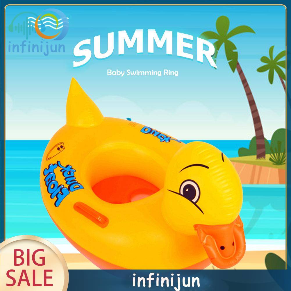 Phao Bơi Bơm Hơi An Toàn Hình Tròn Màu Vàng Dễ Thương Cho Bé