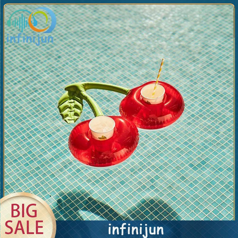 Giá Đỡ Cốc Uống Cocktail Hình Quả Cherry Nổi Trên Mặt Nước Bể bơi