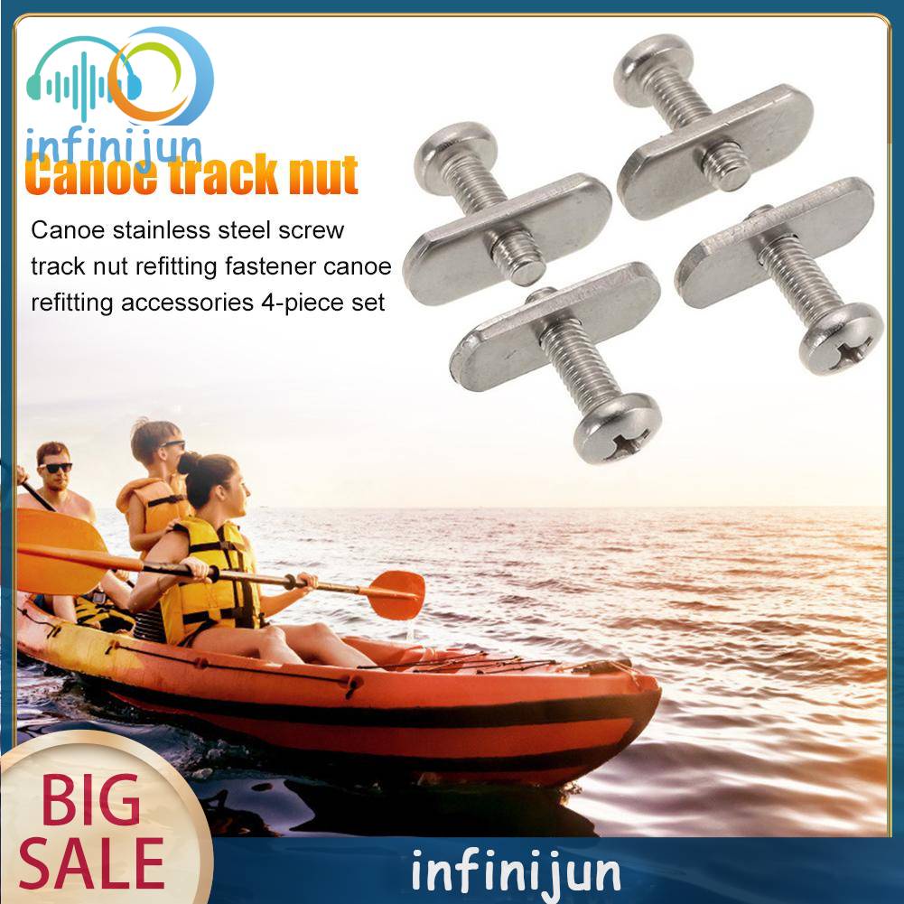 Bộ 4 Ốc Vít M6 Bằng Thép Không Gỉ Cho Thuyền Kayak