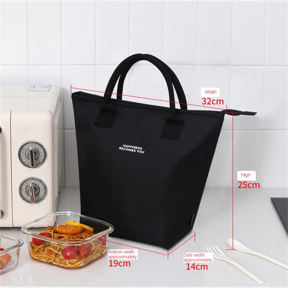 Thời Trang Túi Đựng Hộp Cơm Trưa Giữ Nhiệt Chống Nước Sức Chứa Lớn Bằng Vải Oxford