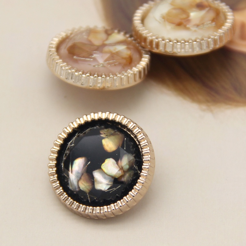 Set 5 Nút Tròn Bằng Kim Loại Hình Vỏ Sò 18 / 20 / 23 / 25mm Làm Đồ Thủ Công DIY