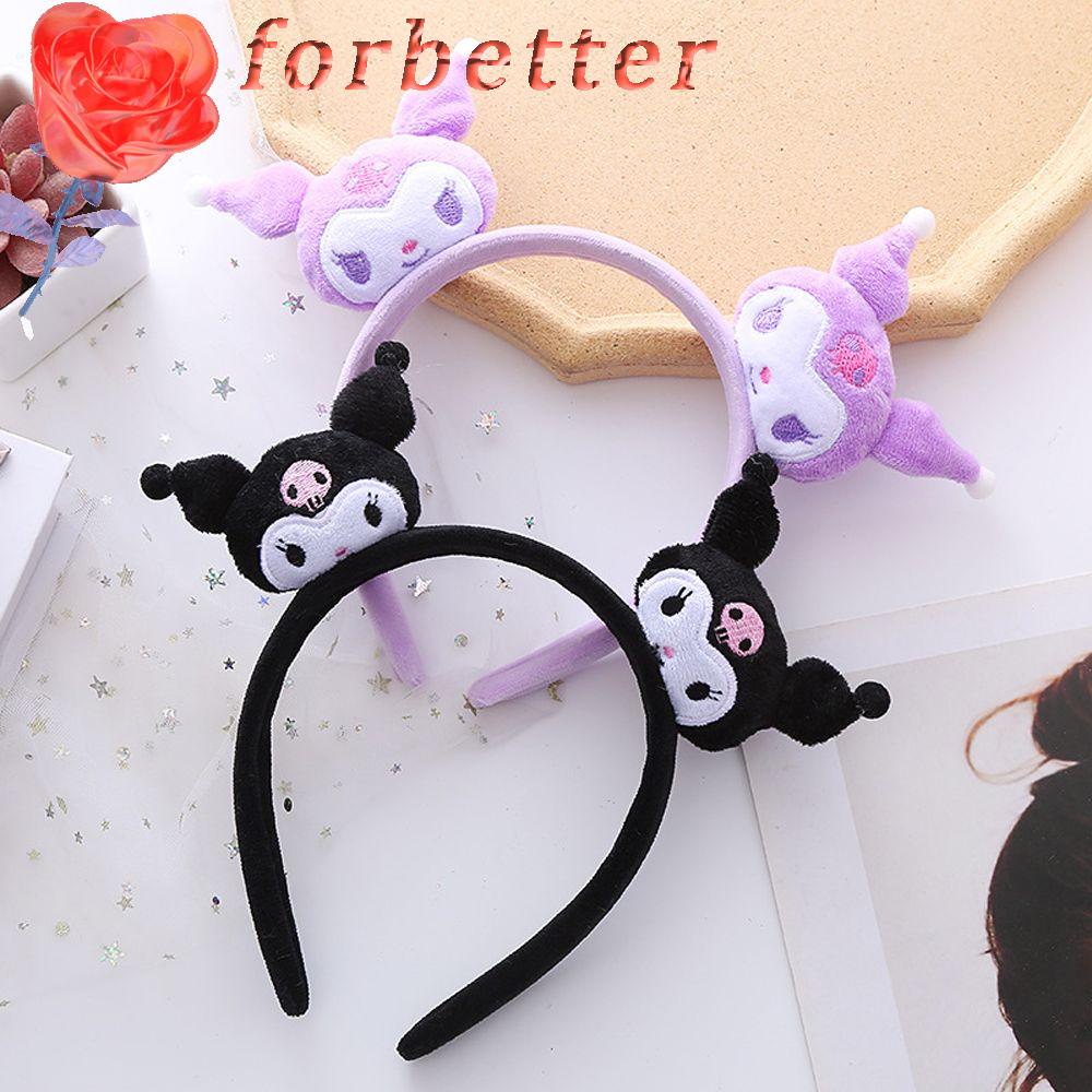 FORBETTER Băng Đô Rửa Mặt Trang Điểm Hình Gấu Kuromi Dễ Thương Cho Nữ