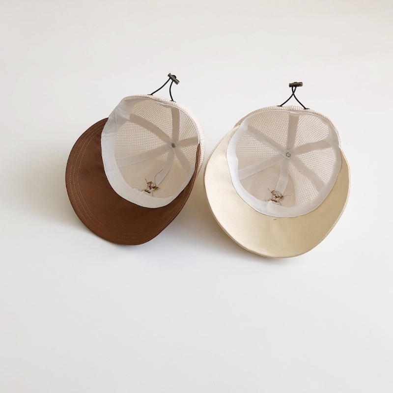 Nón Tai Bèo Phối Lưới Thoáng Khí Thêu Họa Tiết Chú Gấu Hoạt Hình Dễ Thương Thời Trang Mùa Hè Cho Bé