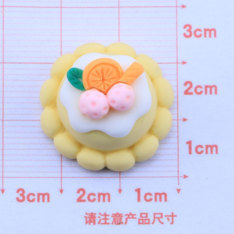Set 10 Kẹp Tóc Giả Hình Bánh 3D Bằng Nhựa Resin Trang Trí Điện Thoại / Đồ Chơi DIY