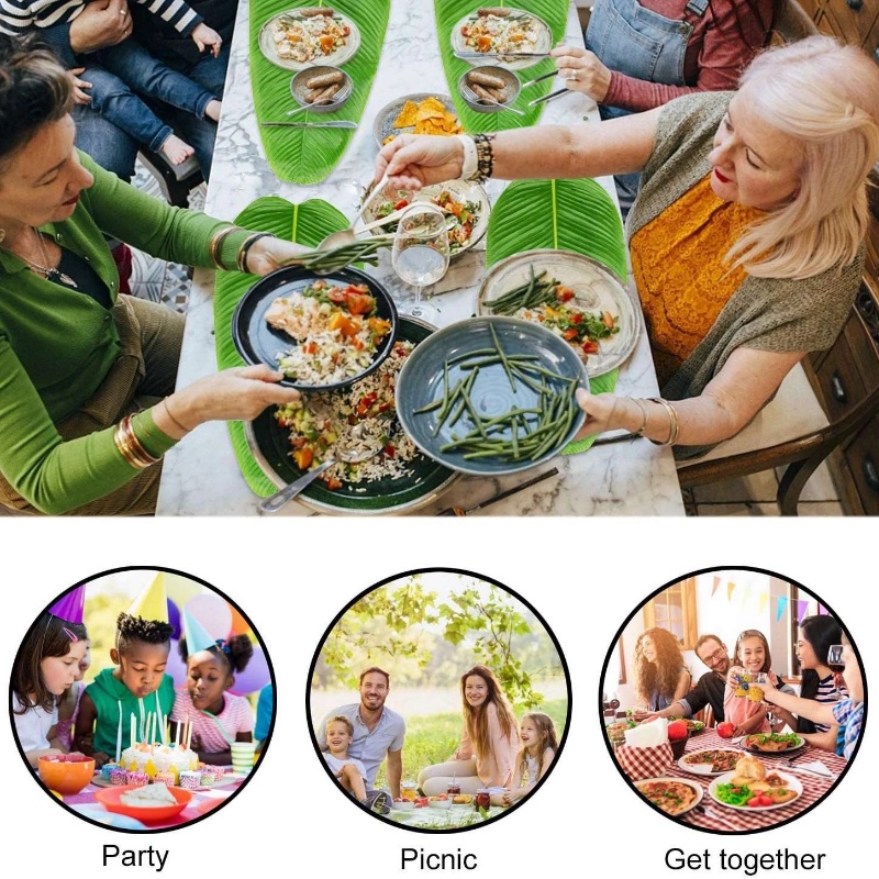 Thảm Lót Bàn Ăn Chống Trượt Họa Tiết Lá Chuối / Cây Cọ Nhiệt Đới Độc Đáo Trang Trí Tiệc